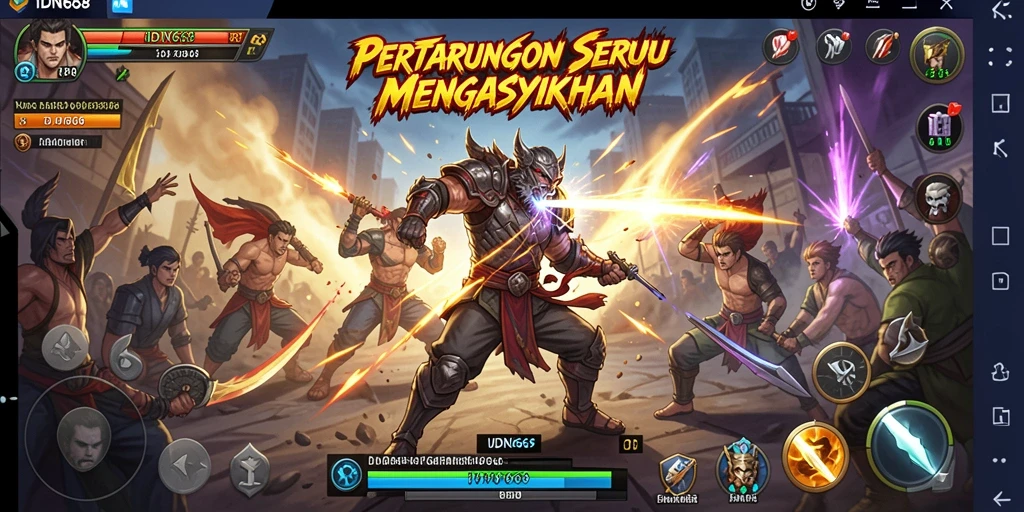 Tampilan aksi pertarungan dalam game Fighting yang mendebarkan.