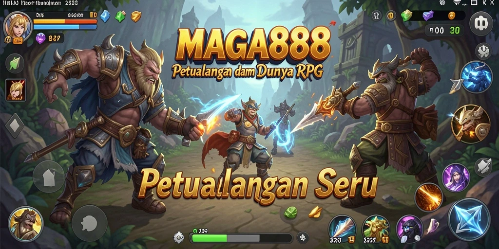 Screenshot MAGA888 menunjukkan pertarungan intens di dunia RPG yang menakjubkan.