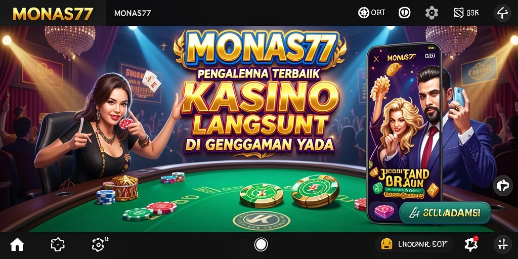 Tangkapan layar gameplay MONAS77 dengan dealer profesional di Live Casino.