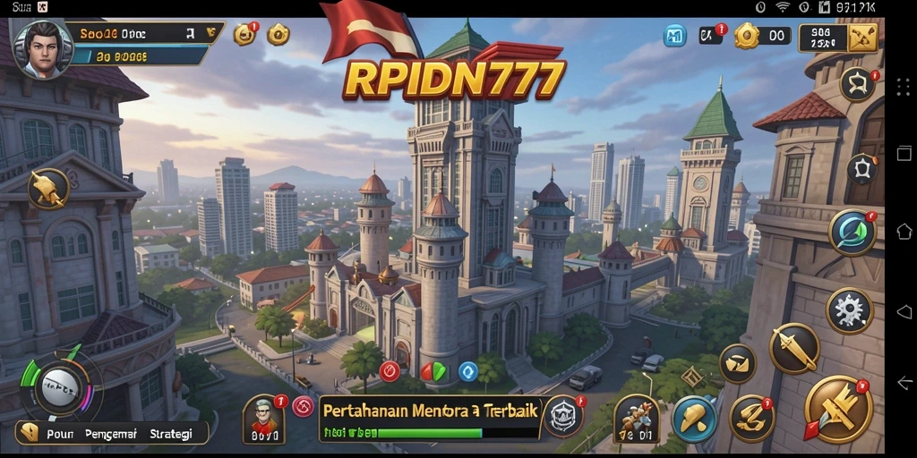 Screenshot RPIDN777 menampilkan intensitas gameplay Tower Defense.
