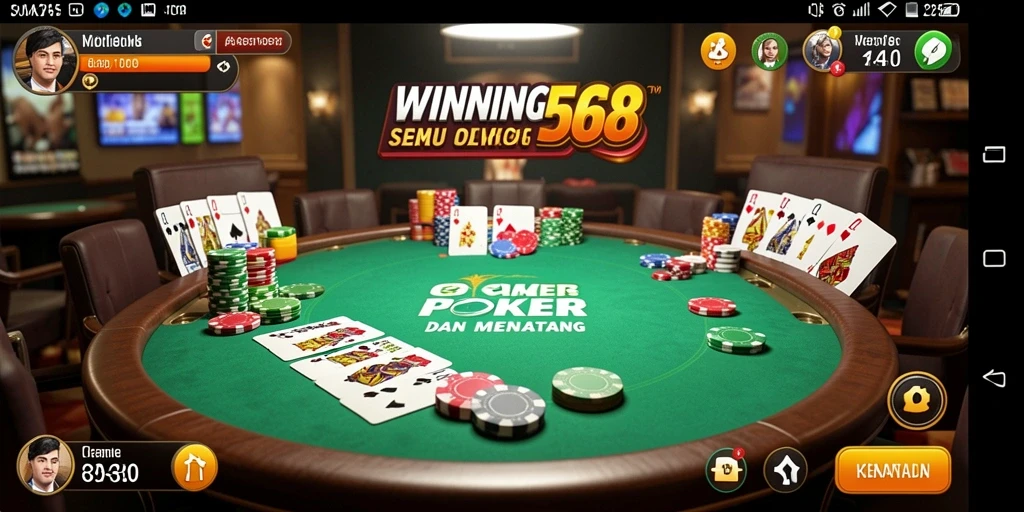 Tangkapan layar gameplay <strong>WINNING568</strong> menunjukkan keseruan bermain Poker.